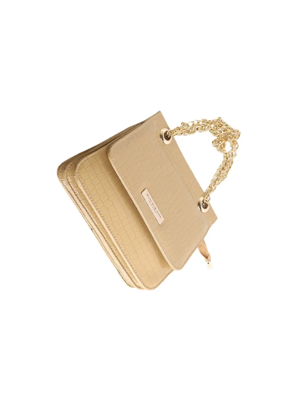 Crocodile-Embossed Shoulder Bag