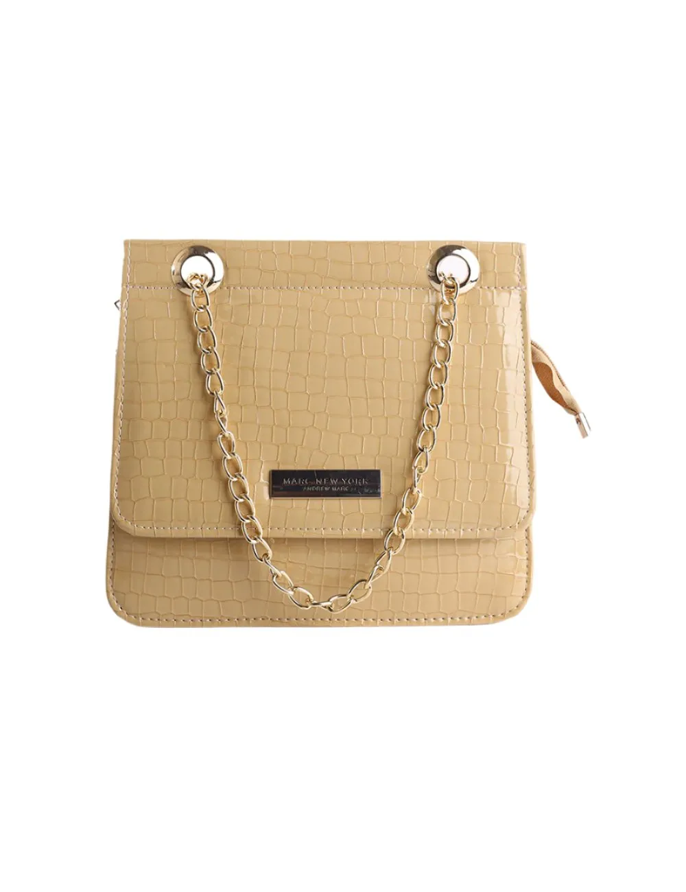 Crocodile-Embossed Shoulder Bag