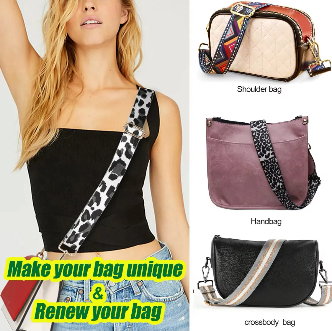 Cross-body & Handbag adjustable Bag Straps