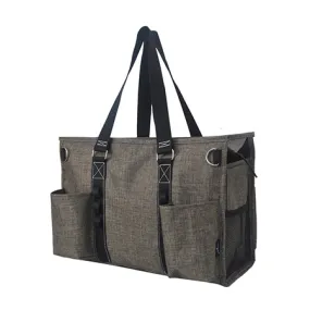 Crosshatch Khaki NGIL Zippered Lined Caddy Organizer Tote Bag