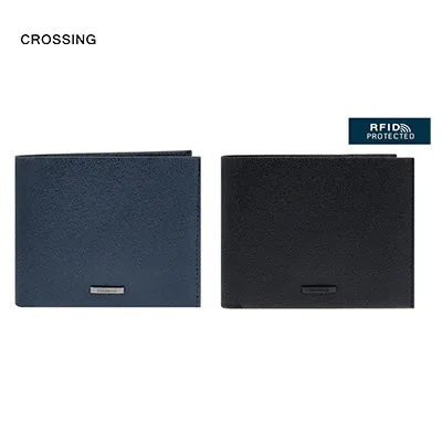 Crossing Elite Bi-fold Leather Wallet With Coin Pouch RFID