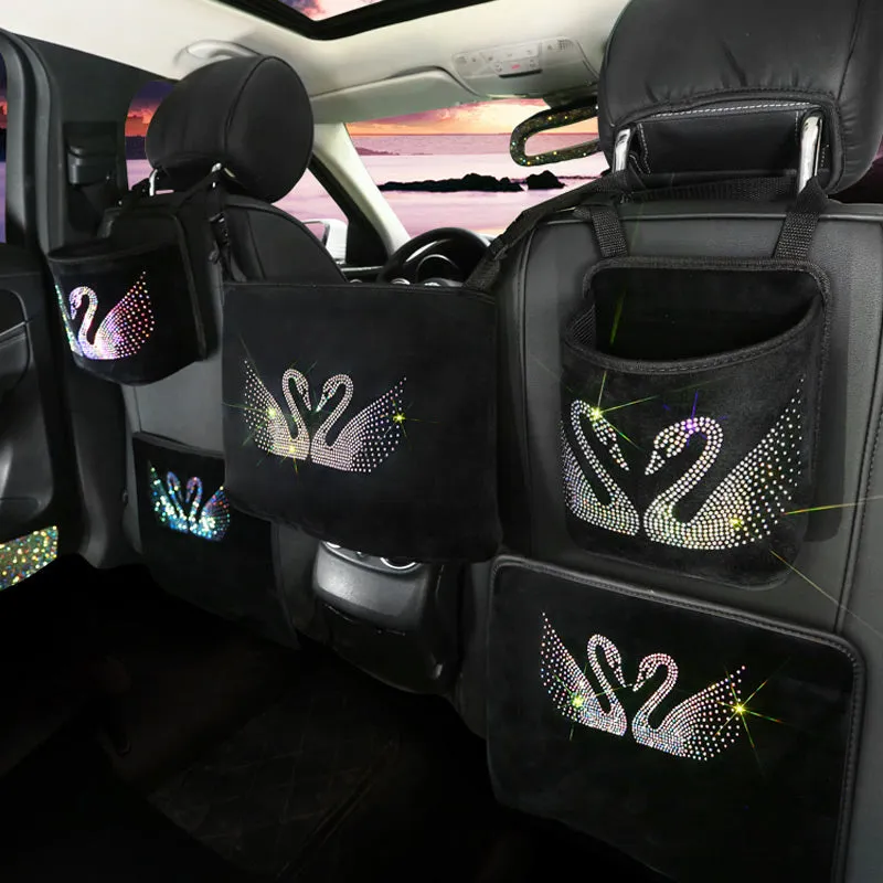 Crystal Rhinestone Car Storage Bag Organizers