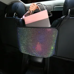 Crystal Rhinestone Car Storage Bag Organizers