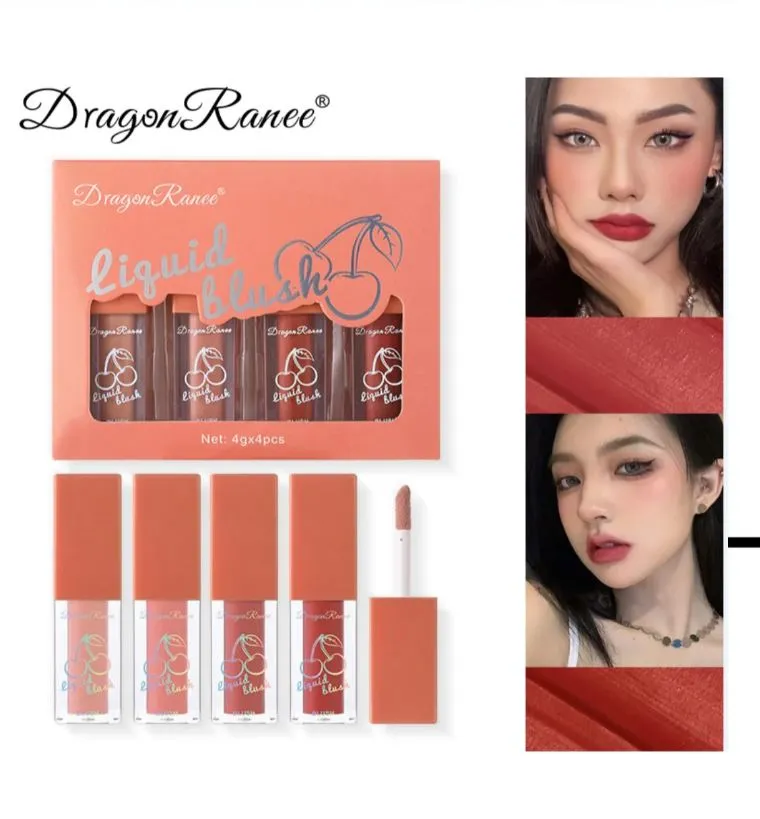 Dragon Ranee 4pcs Fruit Juice Natural Shiny Liquid Blushes set - DR48