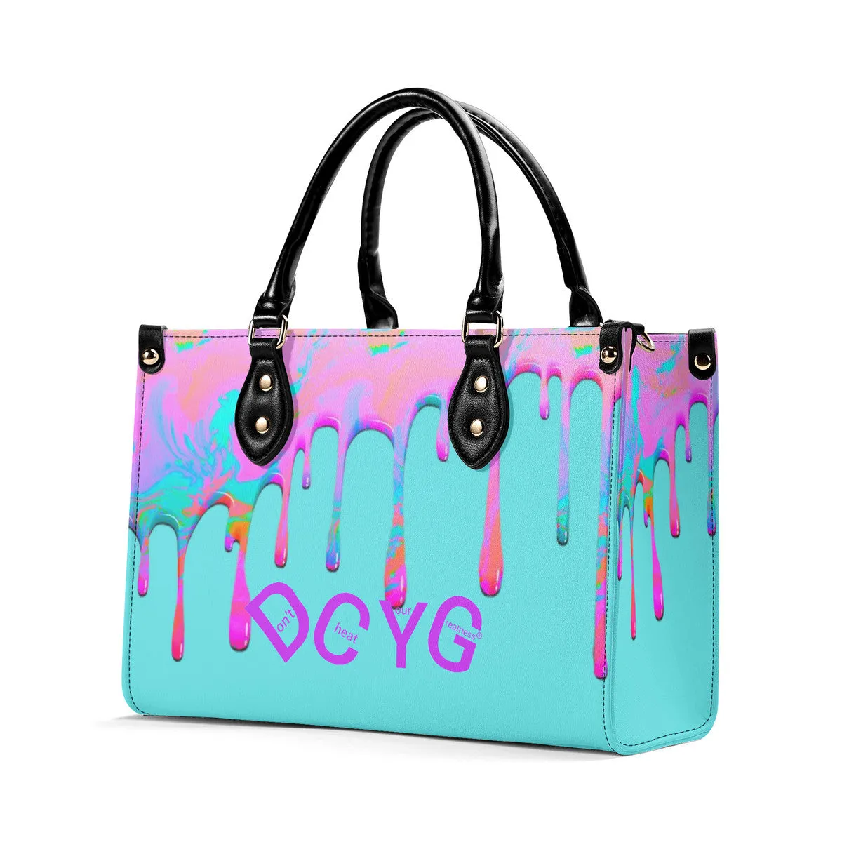 DRIP Pink,Turquoise & Turquoise Multiple Sizes Upgraded Luxury Women PU Leather Handbag