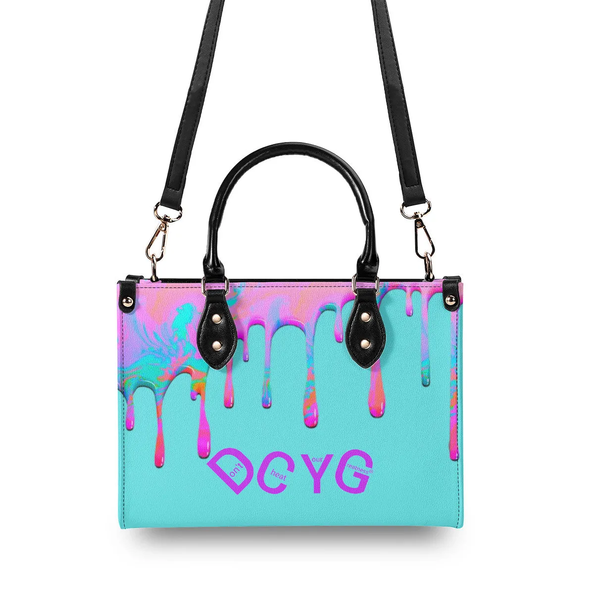 DRIP Pink,Turquoise & Turquoise Multiple Sizes Upgraded Luxury Women PU Leather Handbag