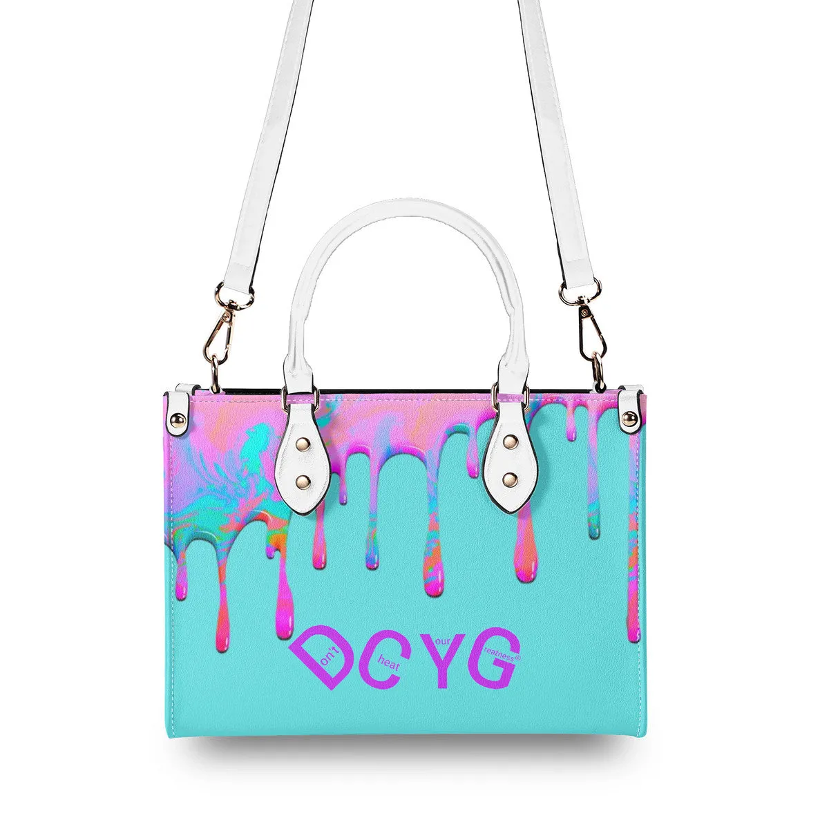 DRIP Pink,Turquoise & Turquoise Multiple Sizes Upgraded Luxury Women PU Leather Handbag