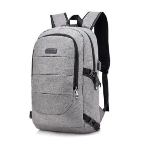 Dxyizu Oxford Men's Casual BackPack With Anti-Theft Lock And USB Charging Port-Ash