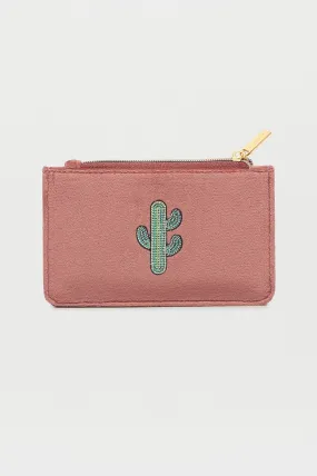 Embroidered Cactus Card Purse