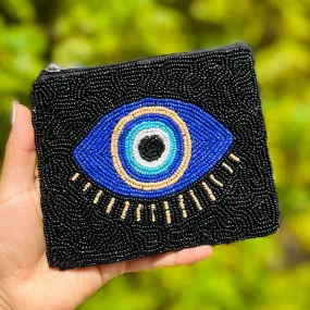 Evil Eye Beaded Coin Purse