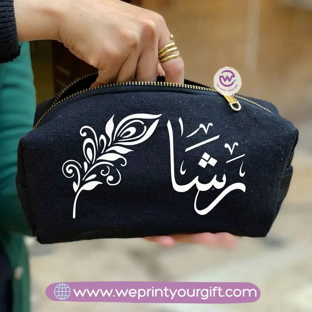 Fabric Boxy Pouch Makeup-Arabic Names