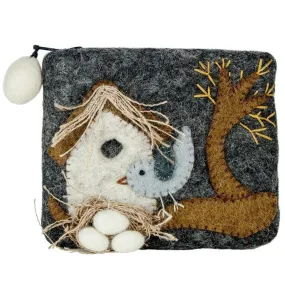 Felt Coin Purse - Nesting Bird - Wild Woolies (P)