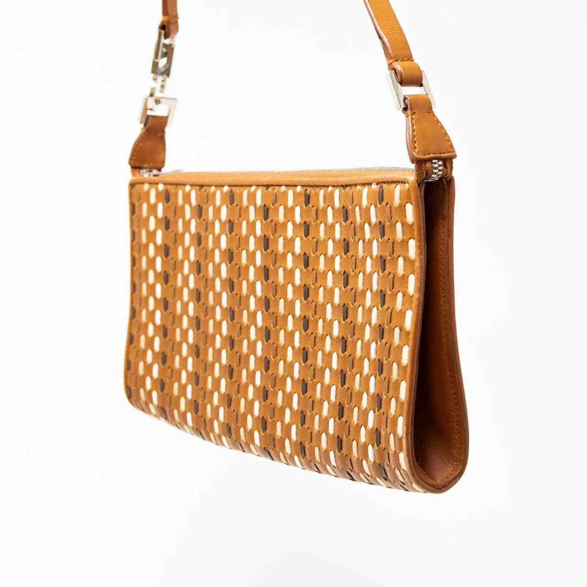 Ferragamo Brown Woven Baguette Bag