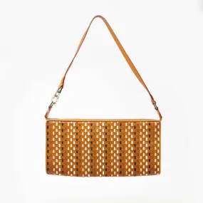 Ferragamo Brown Woven Baguette Bag