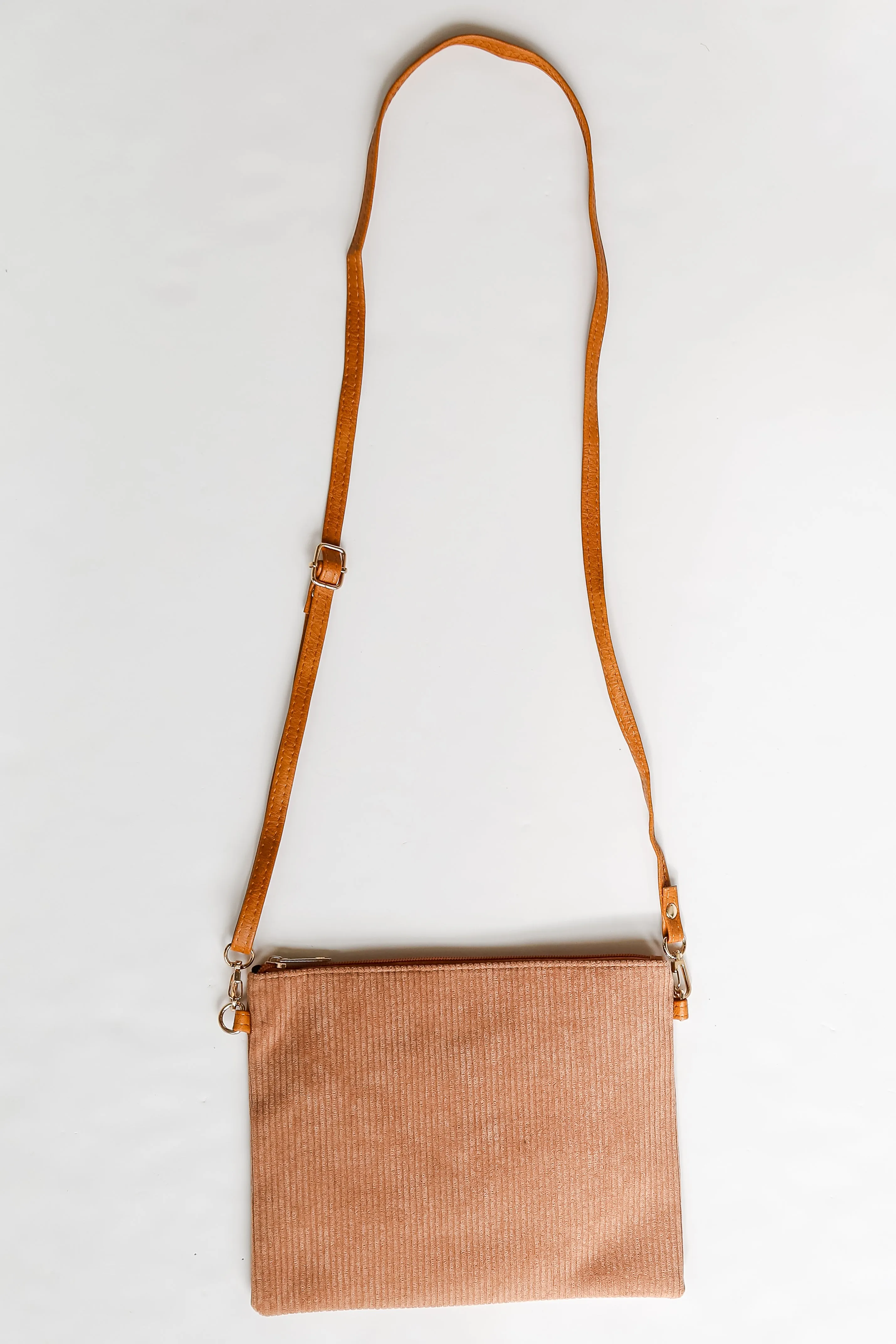 FINAL SALE - Unbelievably Cute Camel Corduroy Crossbody Bag