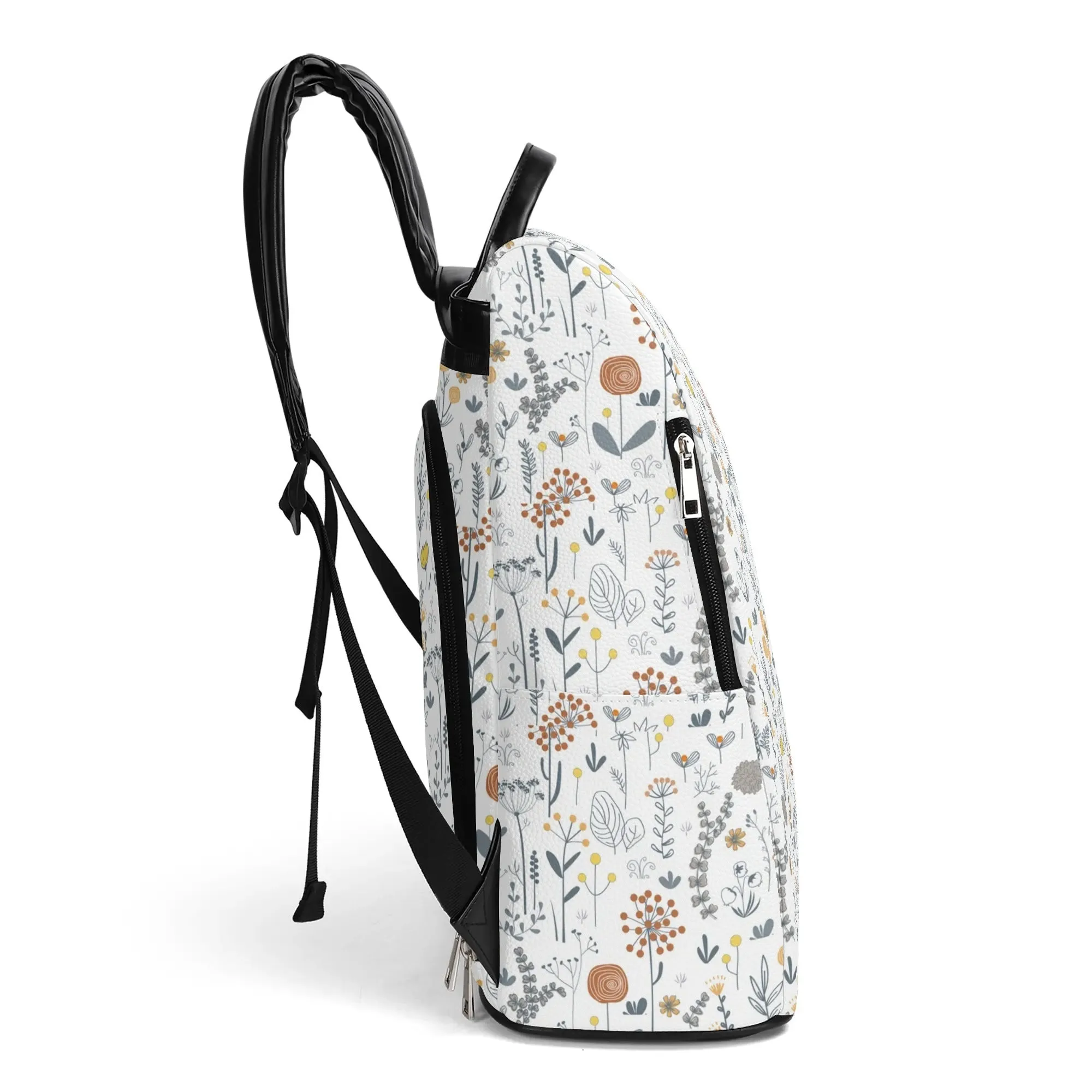 Floral Bag Flowers Backpack New Travel PU Daypack Anti-theft Backpack