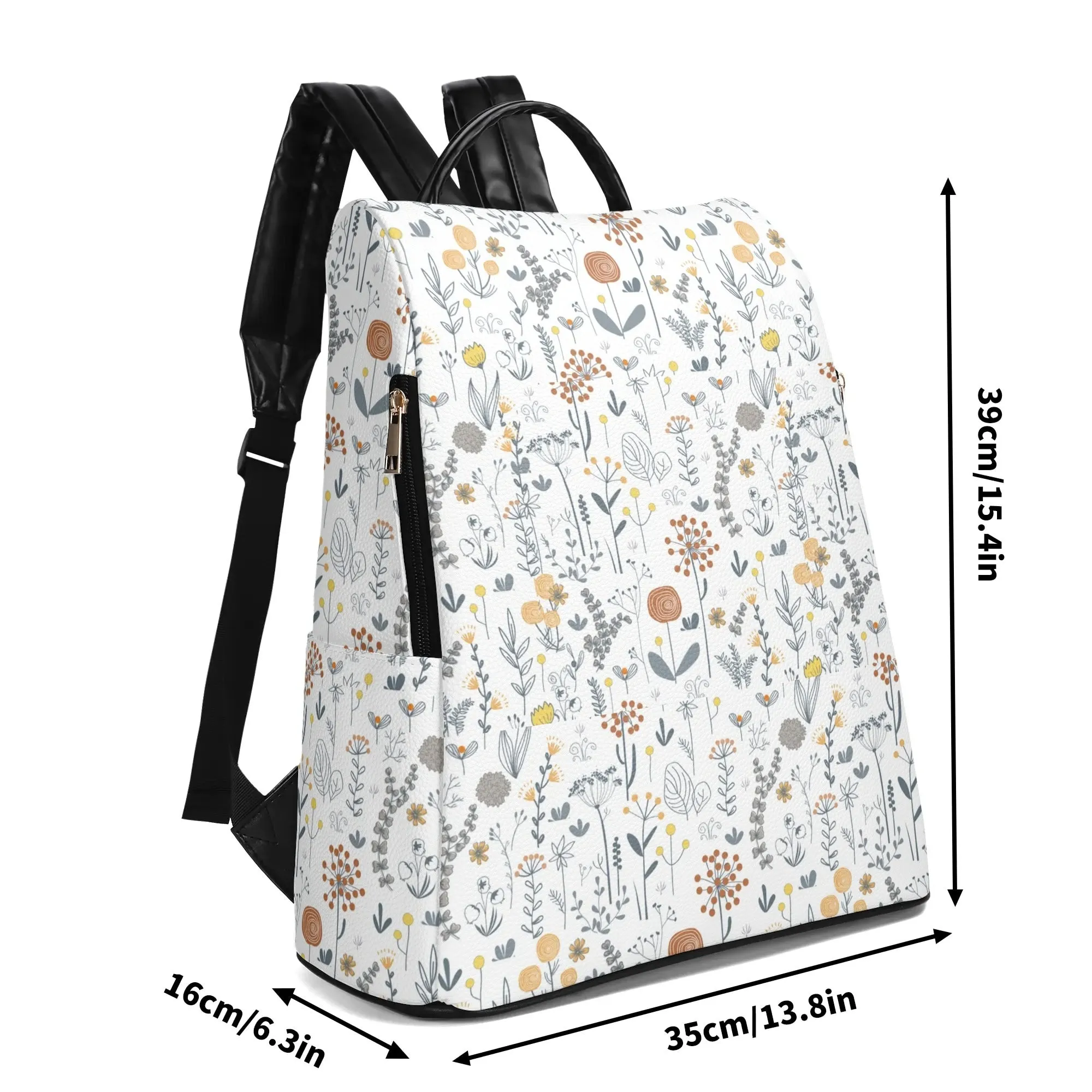 Floral Bag Flowers Backpack New Travel PU Daypack Anti-theft Backpack