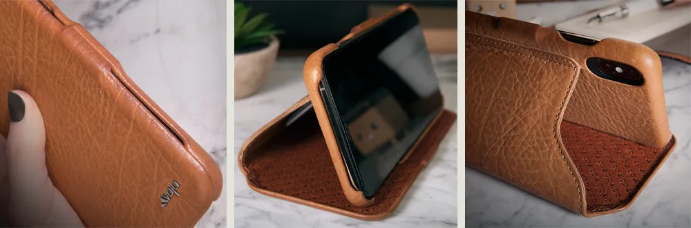 Folio Wallet Stand iPhone Xs Max Leather Case