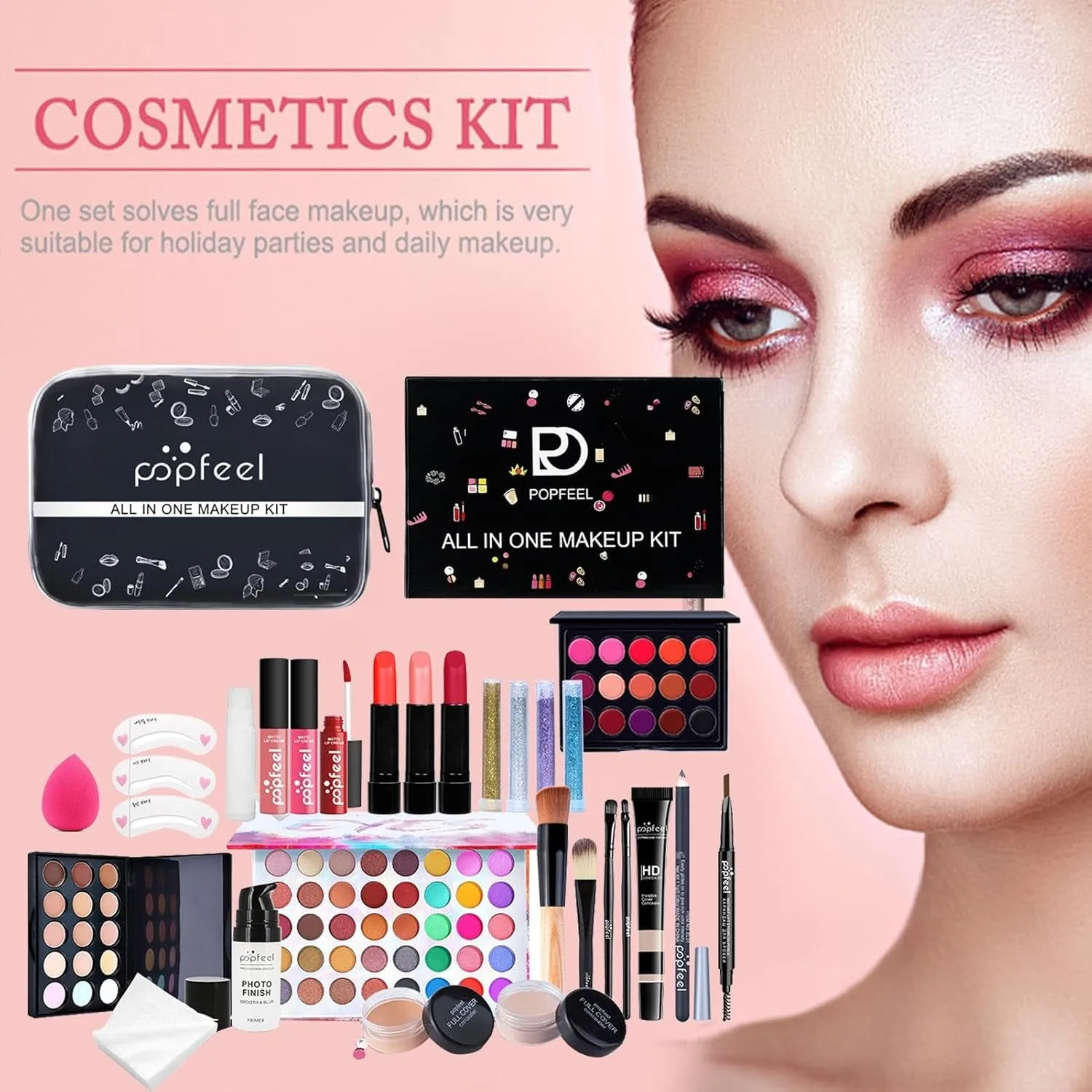 Full Face Makeup Set | /Set Travel Makeup Kit Women | Multipurpose Cosmetic Set Makeup Kits Travel Professional Makeup Kit