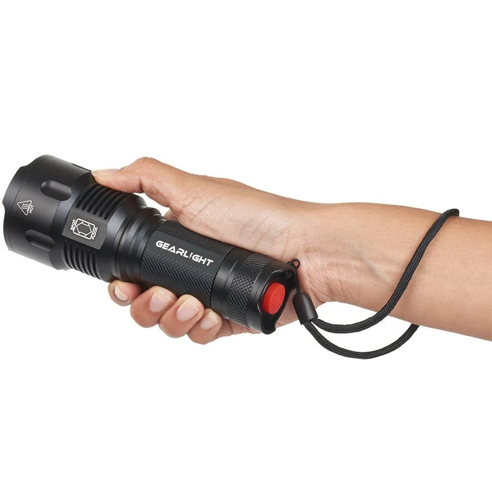 GearLight High-Powered LED Flashlight S1200 - Mid Size, Zoomable, Water Resistant, Handheld Light with 5 Modes - Best High Lumen