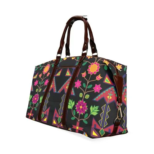 Geometric Floral Spring-Black Classic Travel Bag