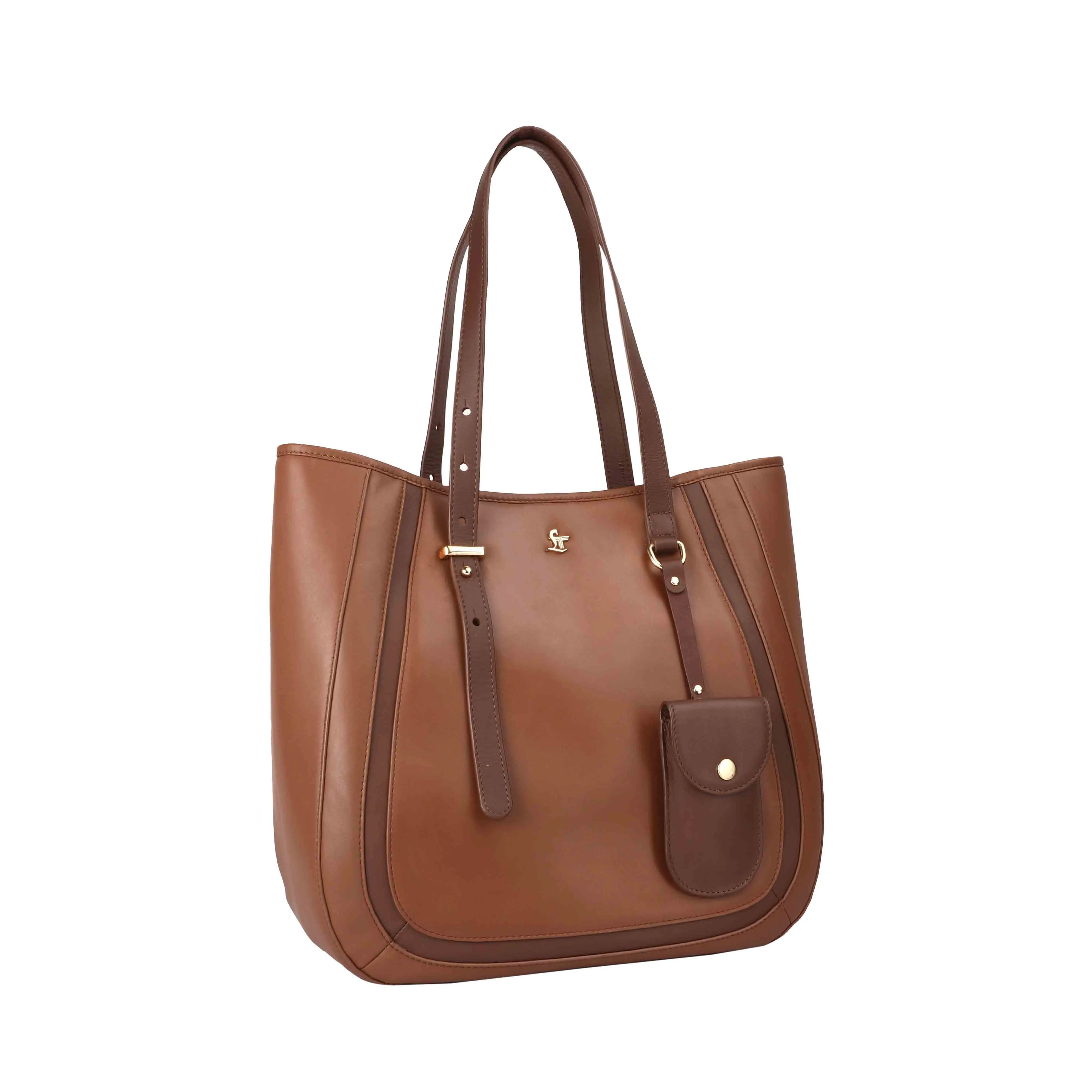 Georgia Collection | Genuine Leather Tote Bags For Women | Leather Handbags | Ideal For Office, College & Travel | Colour - Blue, Black, Brown, Tan