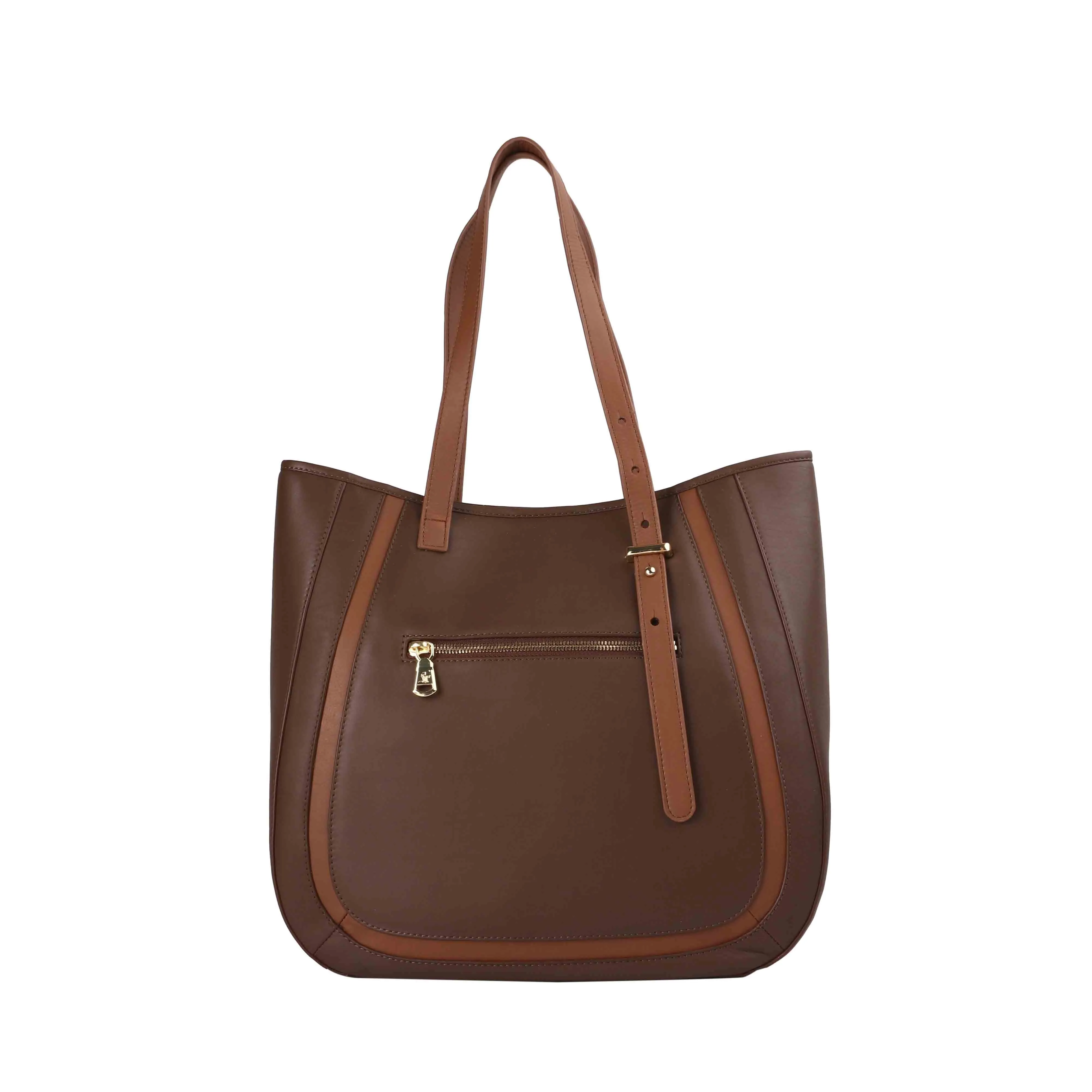 Georgia Collection | Genuine Leather Tote Bags For Women | Leather Handbags | Ideal For Office, College & Travel | Colour - Blue, Black, Brown, Tan