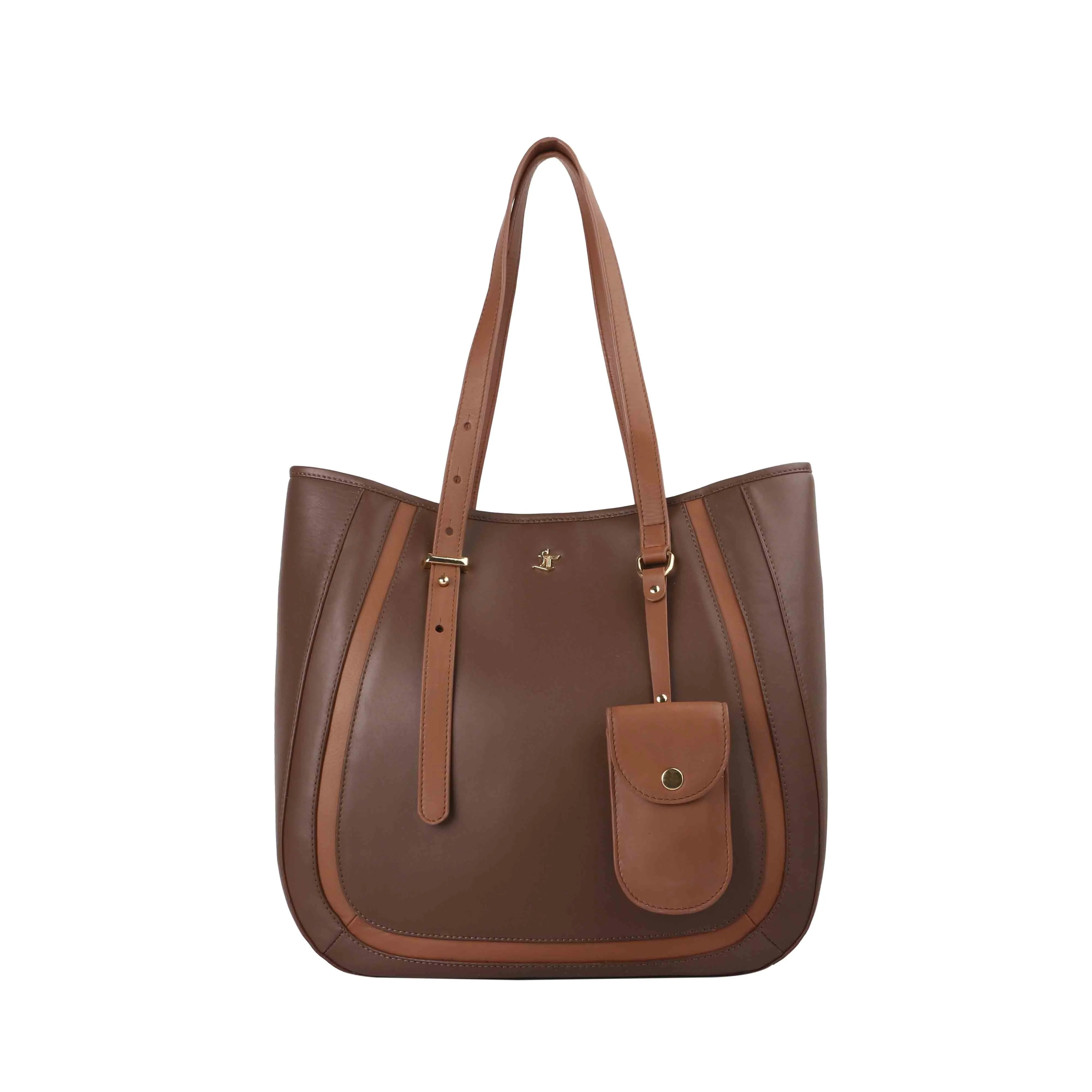 Georgia Collection | Genuine Leather Tote Bags For Women | Leather Handbags | Ideal For Office, College & Travel | Colour - Blue, Black, Brown, Tan