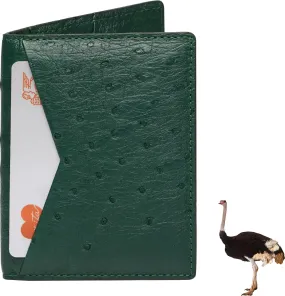 Green Double Side Ostrich Leather Credit Card Holder | RFID Blocking | CARDOS-08