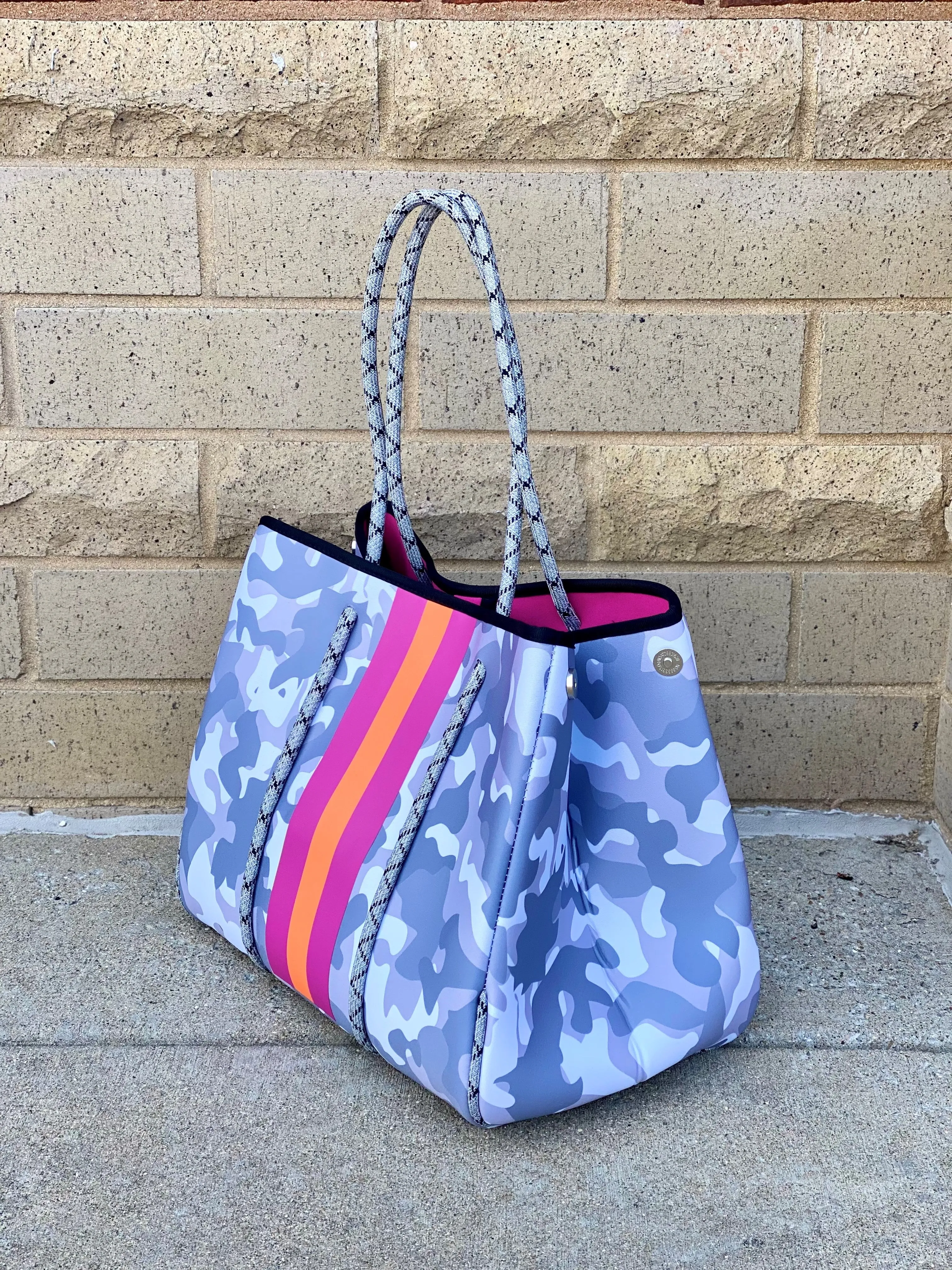 Grey Camo Neoprene Tote