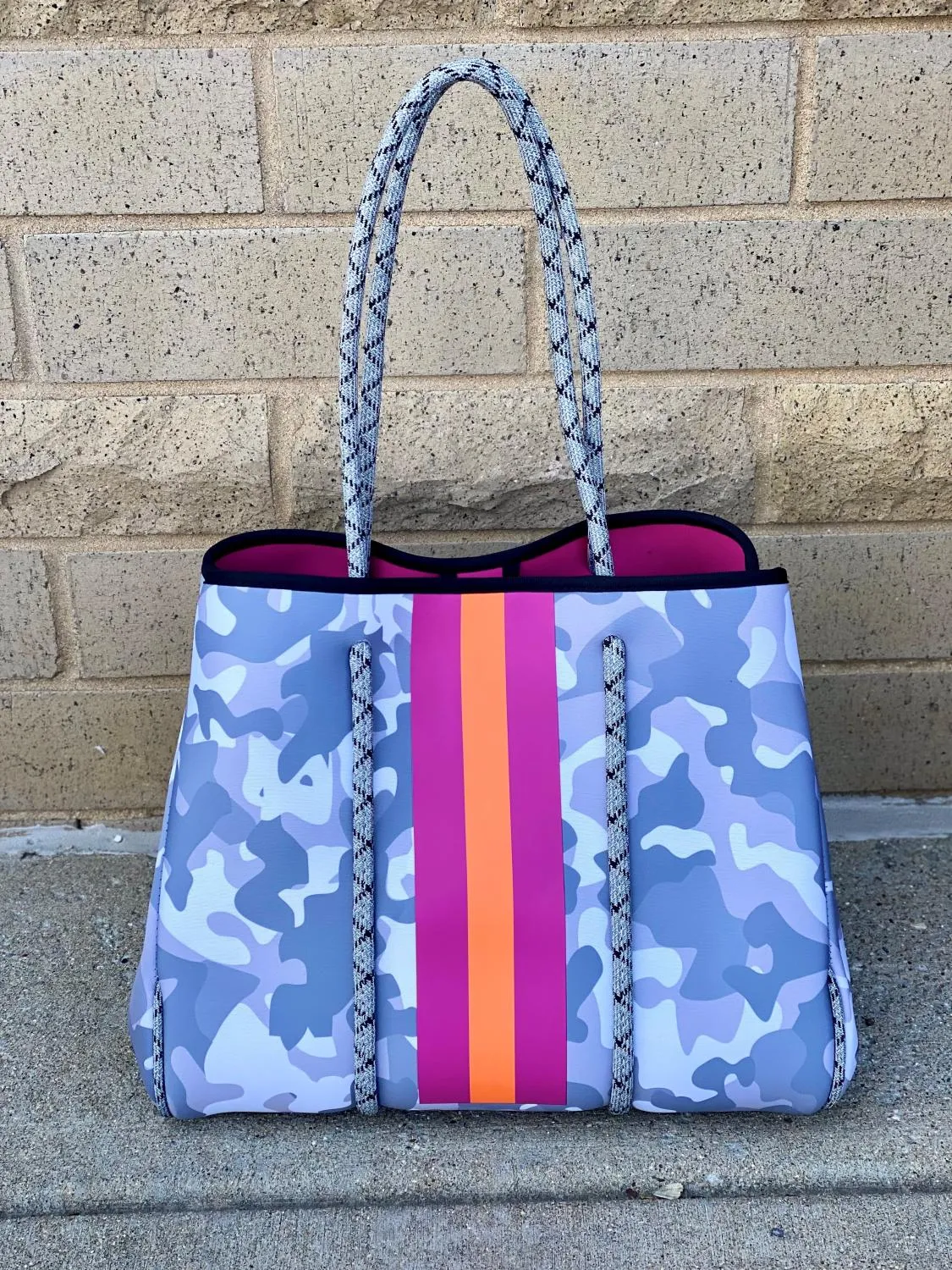 Grey Camo Neoprene Tote