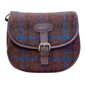 Harris Tweed Saddle Bag - Brown Check