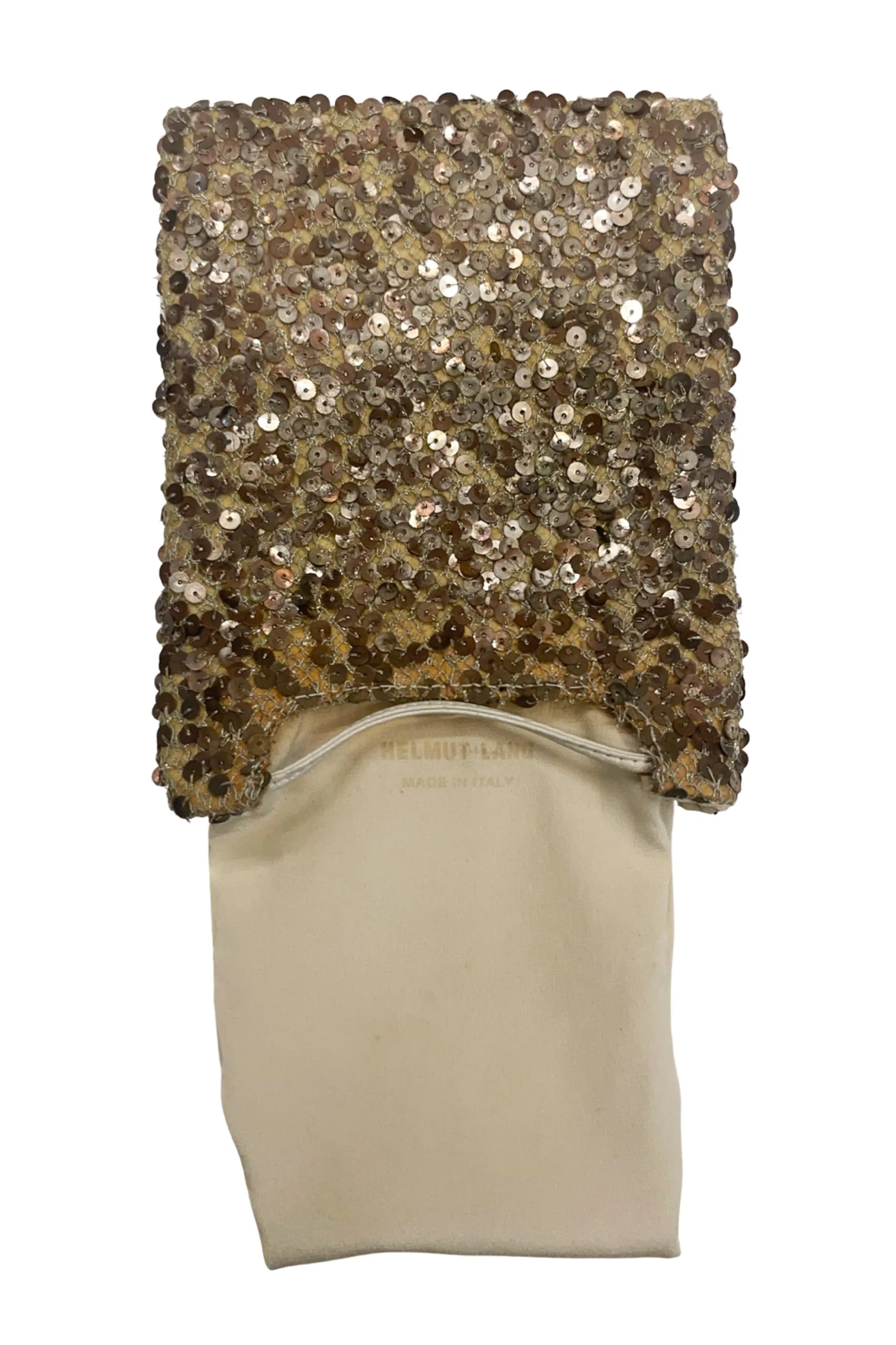 HELMUT LANG GOLD SEQUIN EVENING BAG