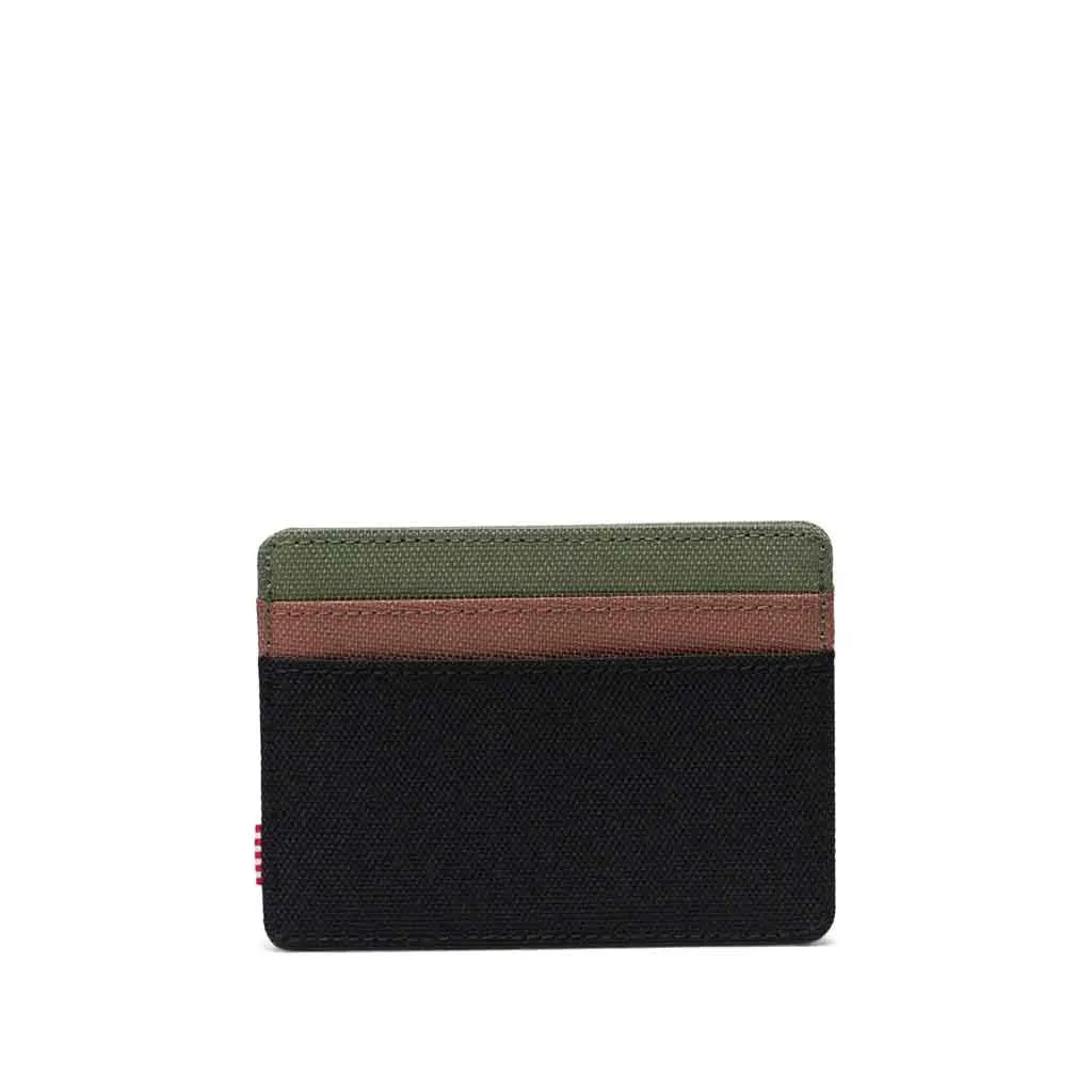 Herschel Charlie Cardholder Wallet -  Black/Four Leaf Clvr/Sddle Brn