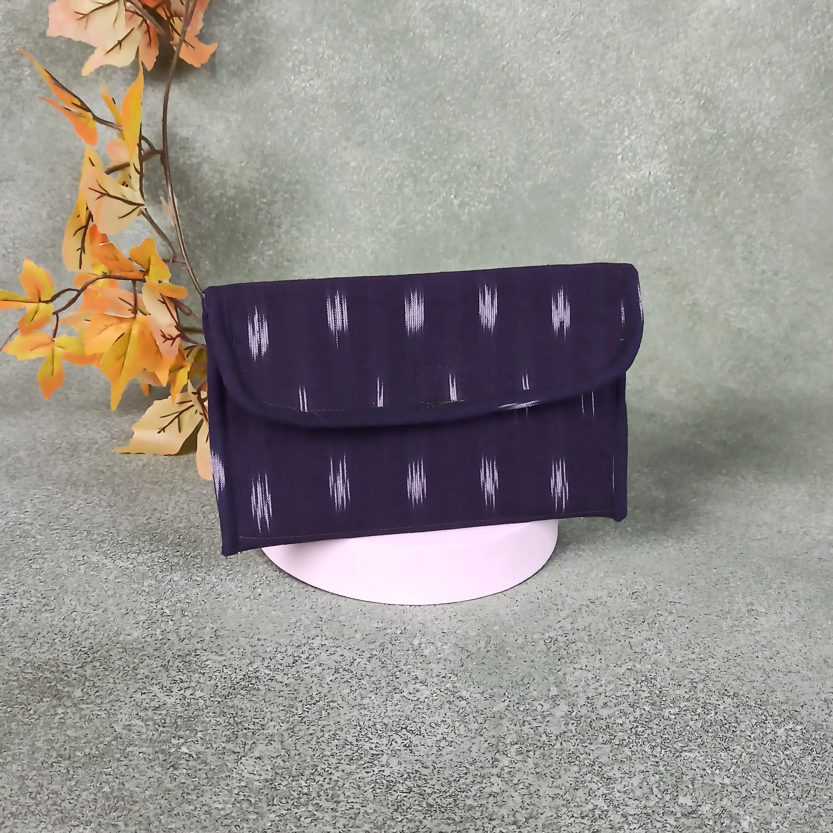 Ikat Clutch Violet Colour.