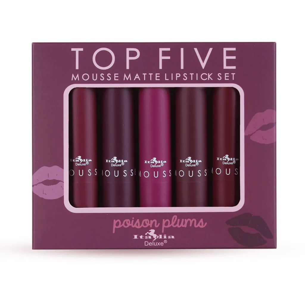 Italia Deluxe - Mousse Matte Lipstick - Top Five Set (7 options)