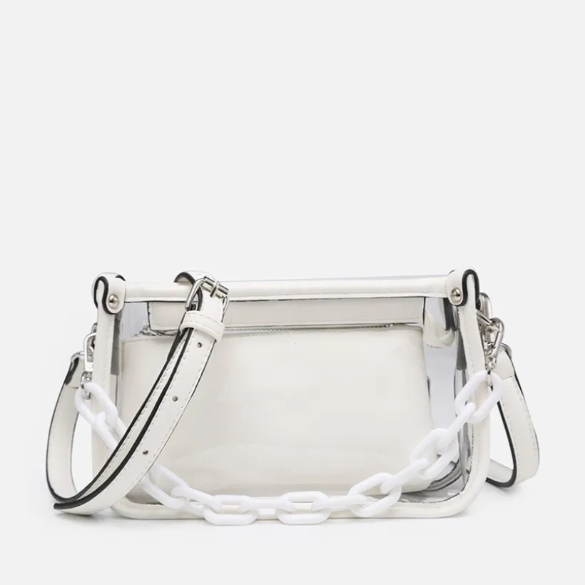 Jessica Clear Crossbody with Chain