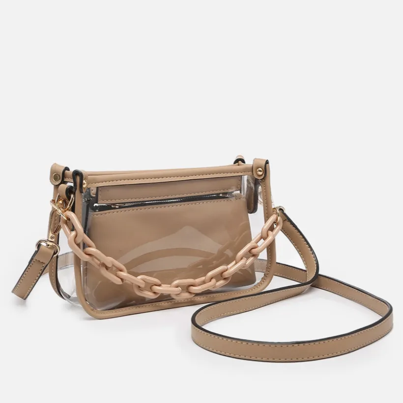 Jessica Clear Crossbody with Chain