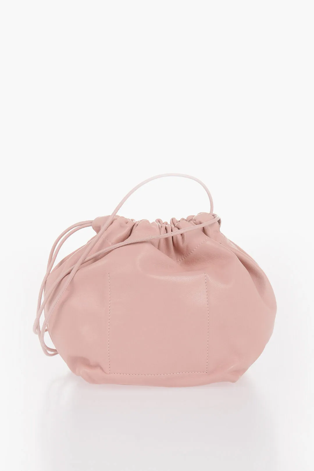 Jil Sander Leather Bucket Bag with Drawstring