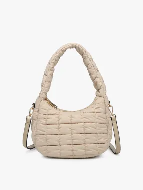 Khaki Quilted Shoulder Bag