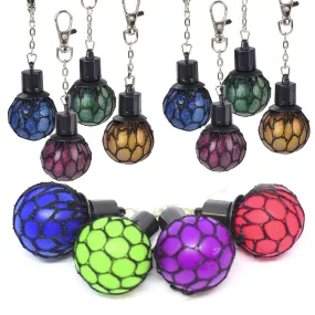 Kicko Squishy Mesh Ball Keychain for Bag Accessory, Party Favor, Game Prize - 12 Pack 1.5