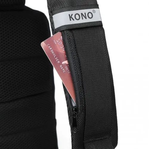 Kono Smart Sling Chest Bag with USB Charging Port - Lightweight Crossbody Backpack for Men & Women - Black