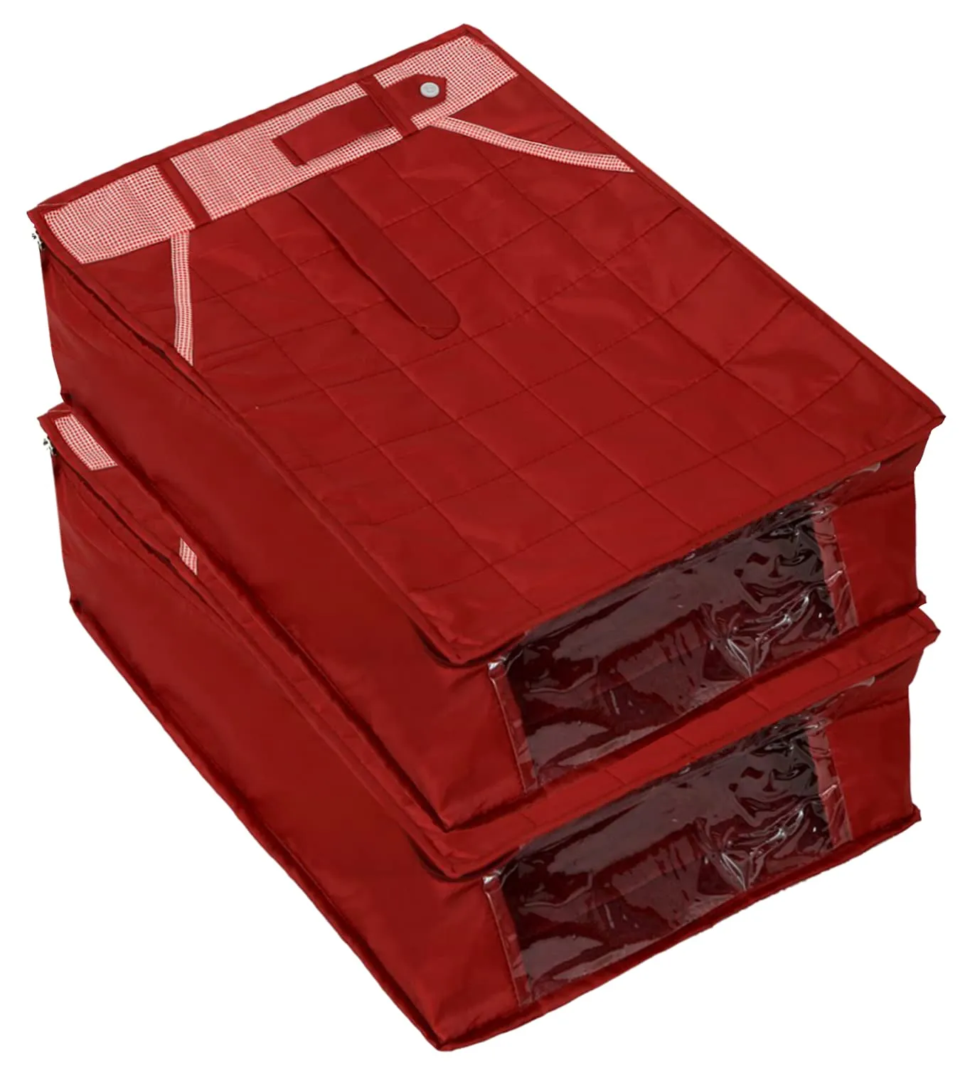 Kuber Industries Parachute Pant/Trouser Organizer Cover Storage Bag Pack of 2 (Maroon)-HS_38_KUBMART21201