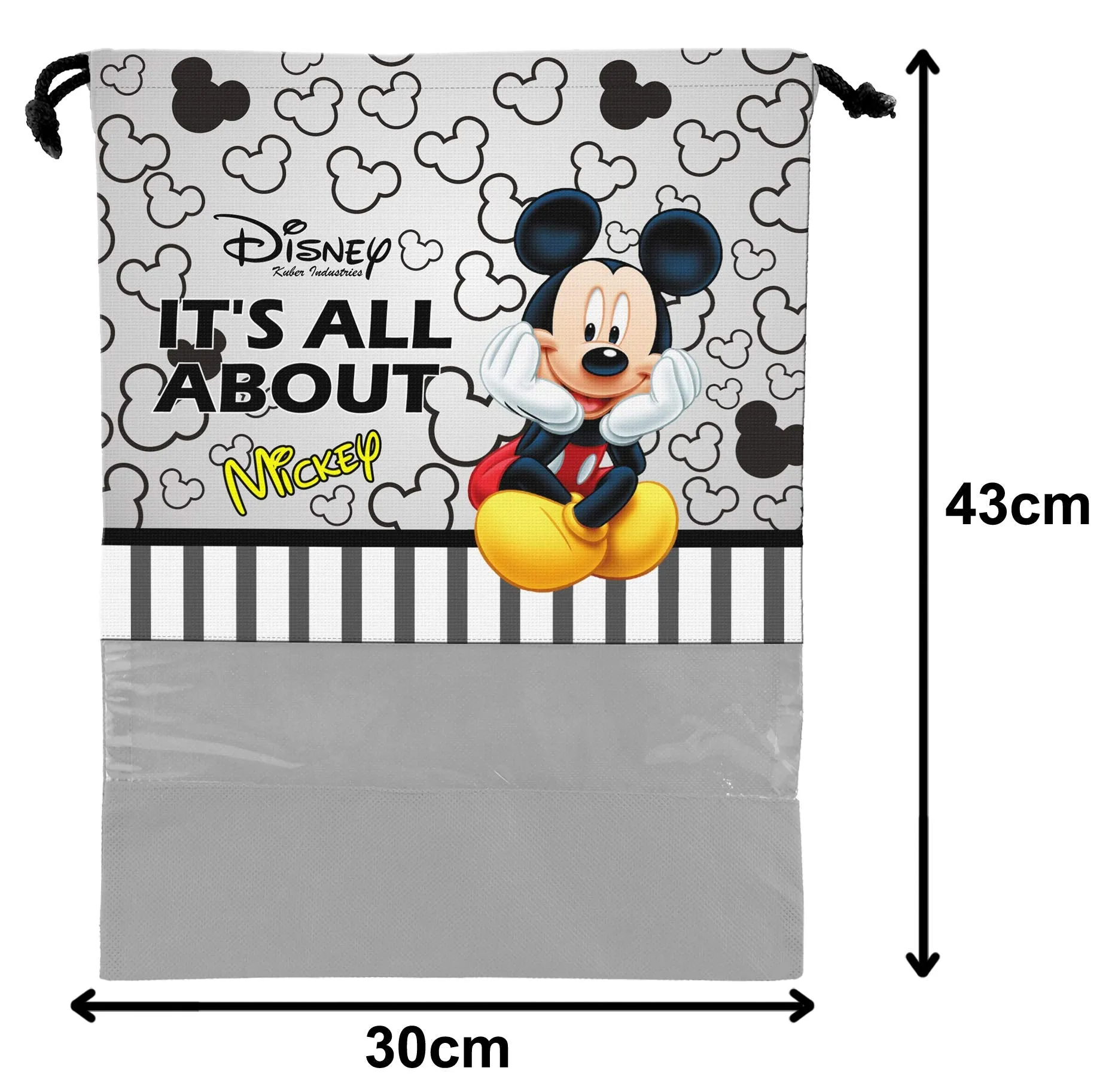 Kuber Industries Portable Travel Shoe Bags Dust-Proof Shoe Organizer Space Saving Storage Bags, Disney Print (Set of 9,Black & Grey & Pink) -HS_35_LUGGAGE18046