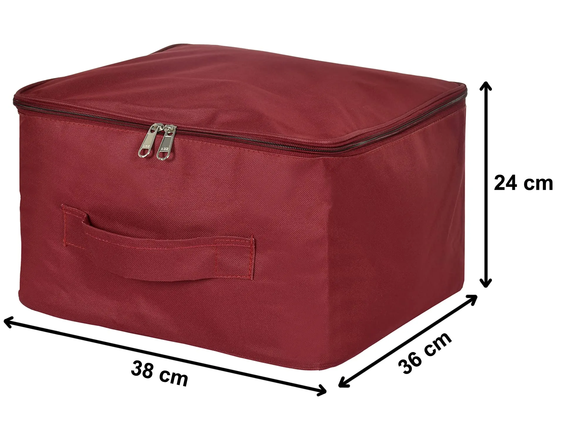 Kuber Industries Small Size Multi-Purpose Water Resistant Foldable Storage Bag with Zipper Closure And Strong Handle (Maroon)-HS_38_KUBMART21322, Pack of 1