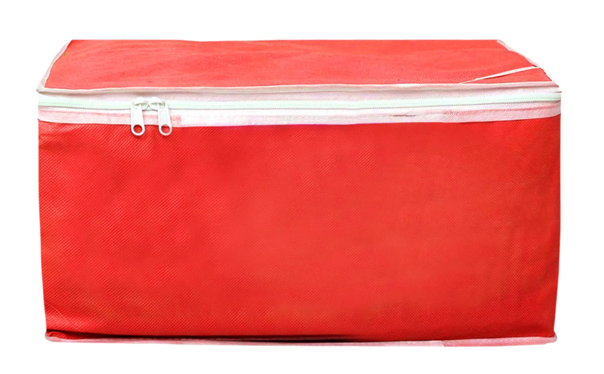 Kuber Industries Wardrobe Organizer for Clothes|Non Woven Drawer Organizer|Cloth cover Bags For Storage|Pack of 2 (Red)