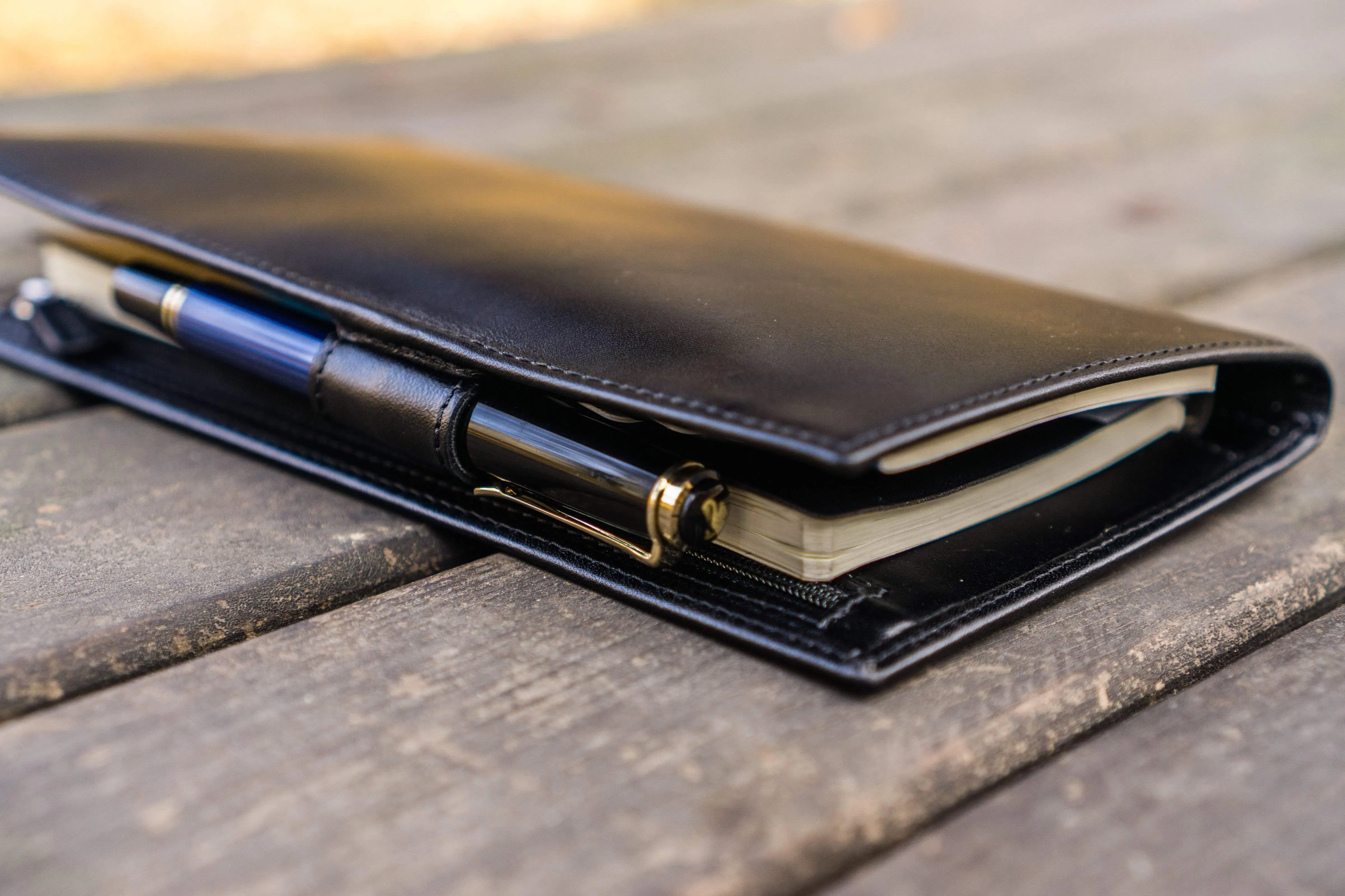 Leather Hobonichi Weeks Mega Cover - Black