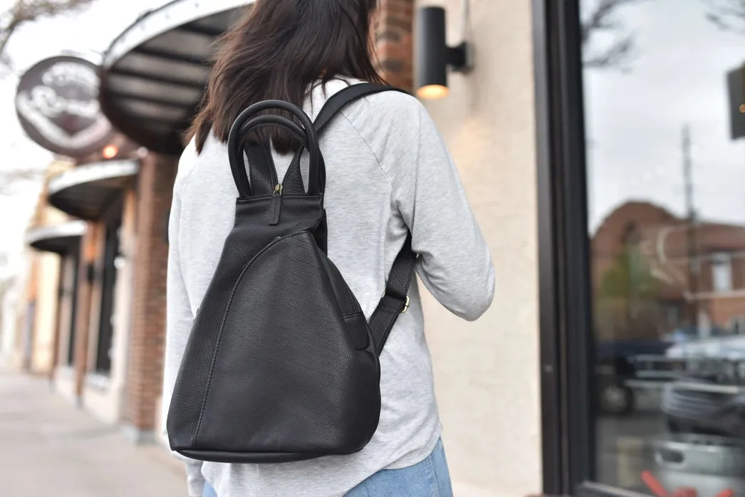 Leather Sling Convertible Backpack Sling