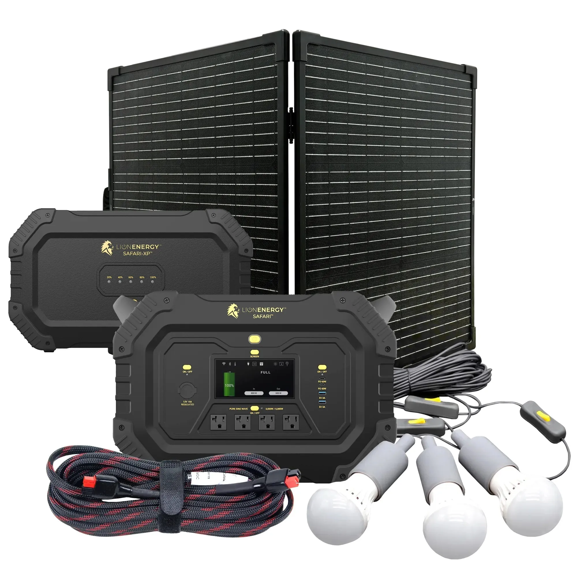 Lion Energy Safari XP - Portable Power Station Bundle