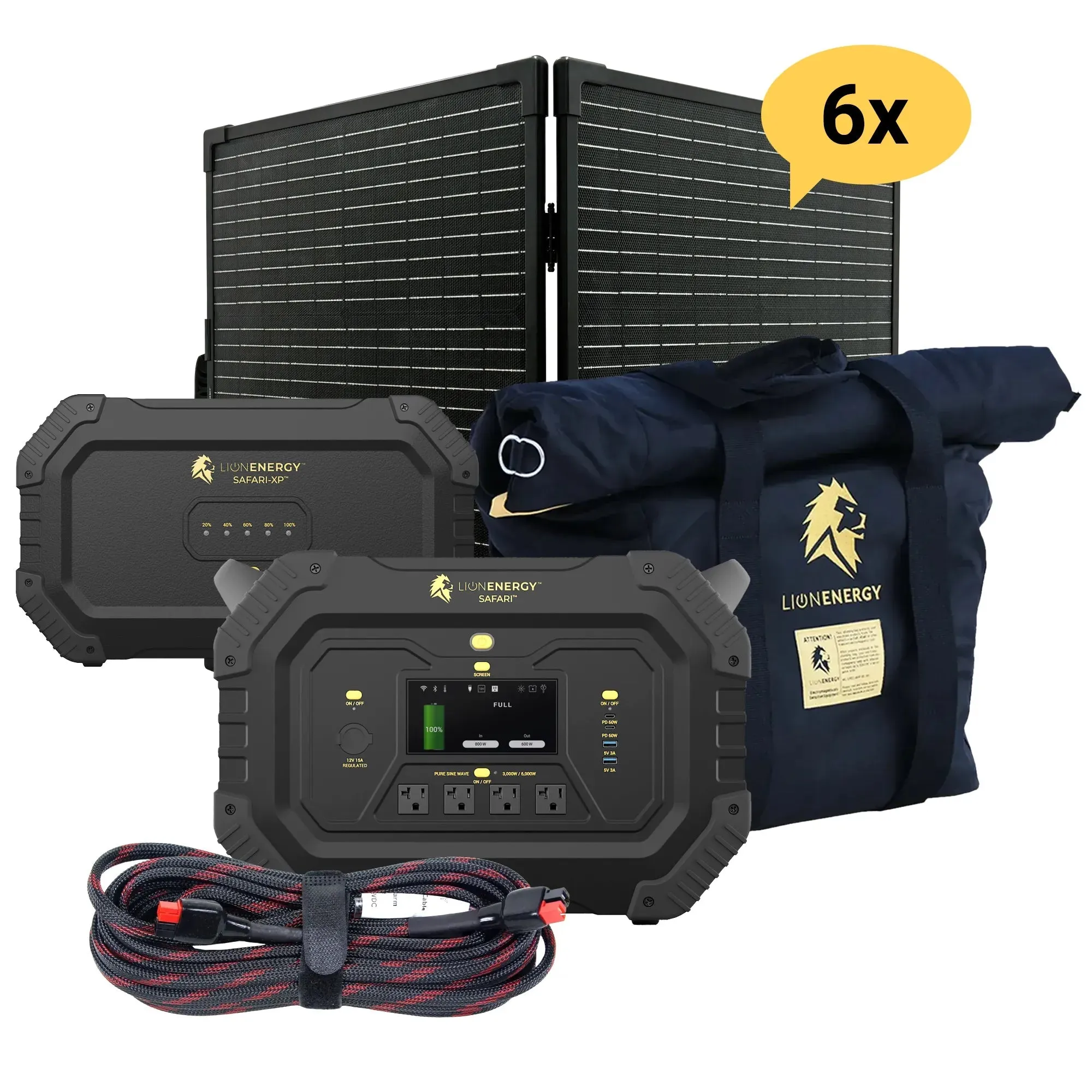 Lion Energy Safari XP - Portable Power Station Bundle